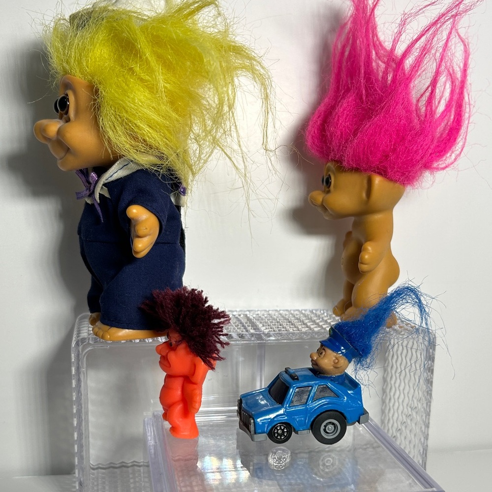 Russ Troll Doll Collection with Yellow, Pink, and Blue Hair - Picture 2 of 5